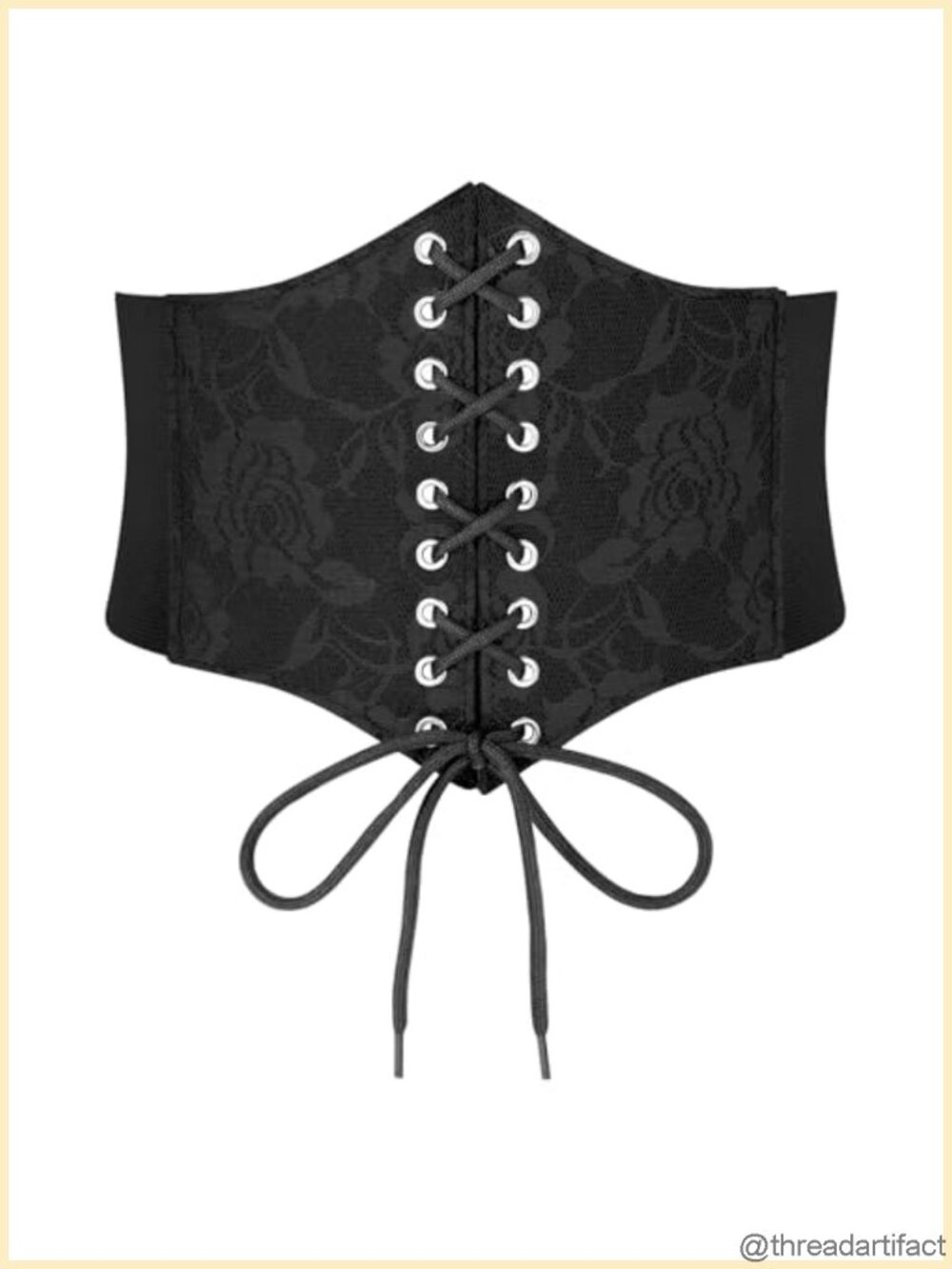 Lace Floral Corset Belt Wide Elastic Waist Lace-up Renaissance Stretch Cinch
